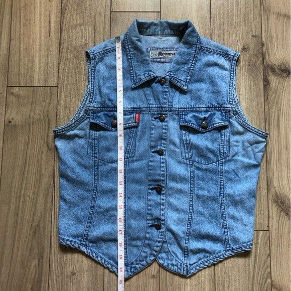 Womens Vintage Request button up cotton denim vest size M - Picture 9 of 11